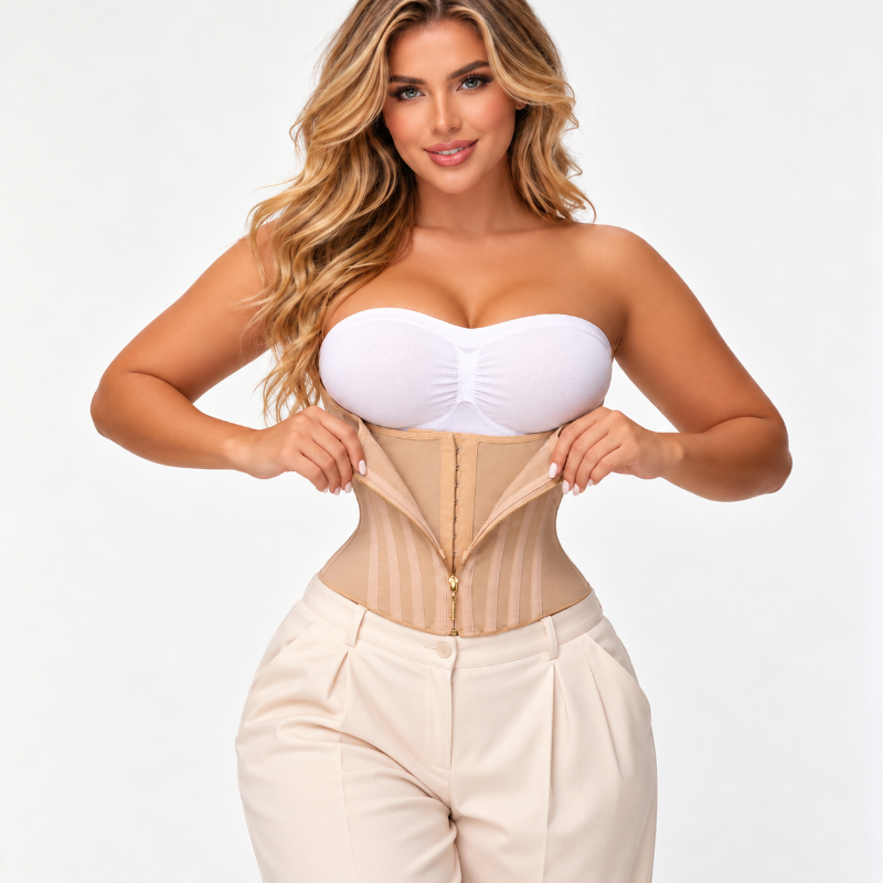 Sculvella Curved Boned Waist Trainer – High Compression Tummy Control Corset
